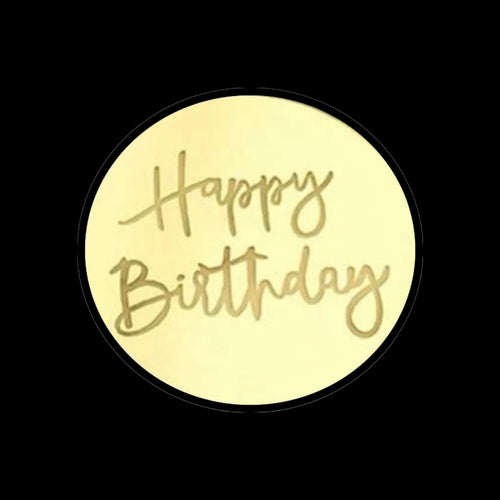 Gold Happy Birthday Acrylic Toppers