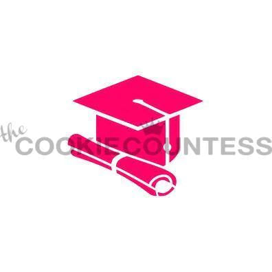 Cap and Diploma Stencil