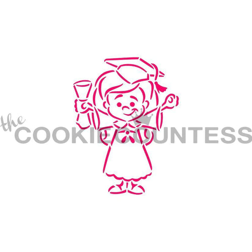 Graduate Girl PYO Stencil - Drawn by Krista