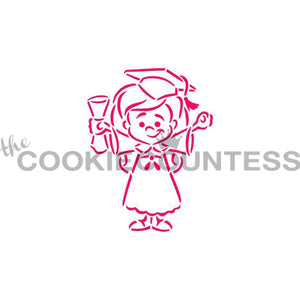 Graduate Girl PYO Stencil - Drawn by Krista