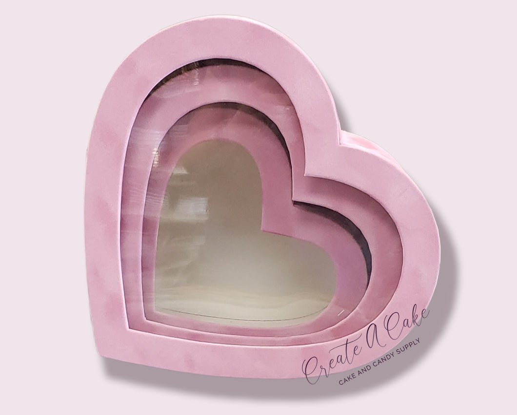 Heart Shaped Box with Window 3pcs