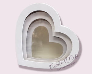 Heart Shaped Box with Window 3pcs