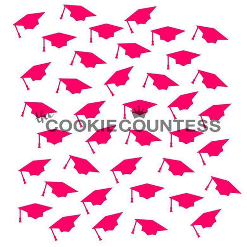 Graduation Caps Stencil