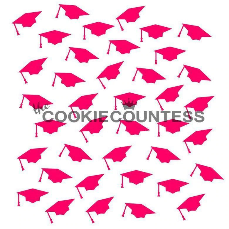 Graduation Caps Stencil