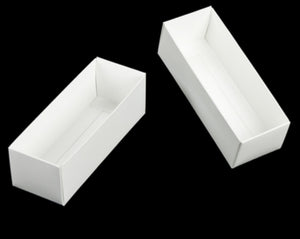Small White Macaron Box W/Clear Sleeve